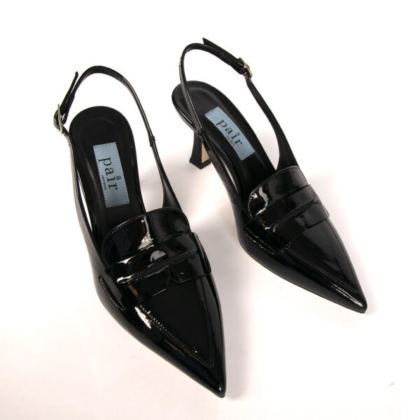 Stiletto slingback laque black – APAIR – Irmas Hus