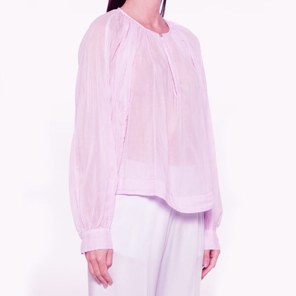 Cotton/seta voile bohemian shirt light pink - FORTE-FORTE - Image 2