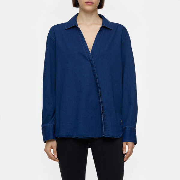 Asymmetric shirt denim dark blue - CLOSED - Image 5