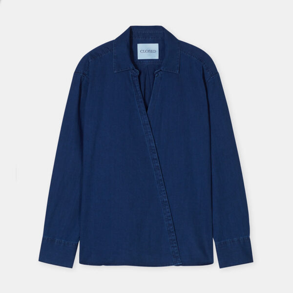 Asymmetric shirt denim dark blue - CLOSED