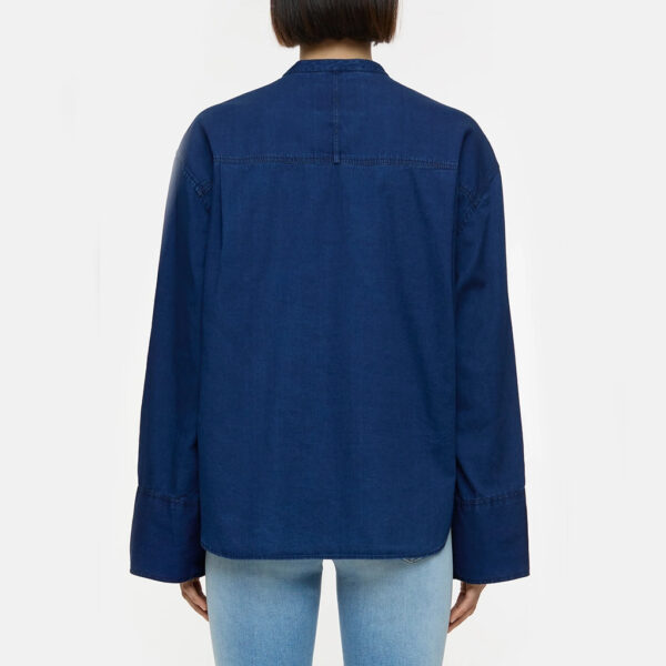 Wide sleeve shirt denim dark blue - CLOSED - Image 6