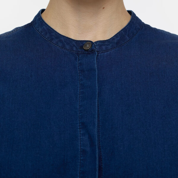 Wide sleeve shirt denim dark blue - CLOSED - Image 5