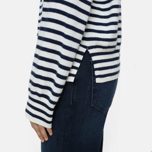 Striped cashmere sweater navy - CLOSED - Image 4