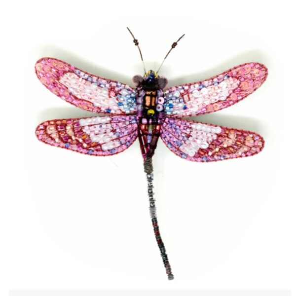 Roseate Skimmer Dragonfly Brooch Pin - TROVELORE