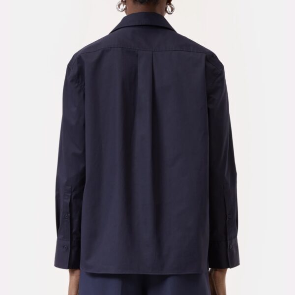 Asymmetric shirt poplin navy - CLOSED - Image 3