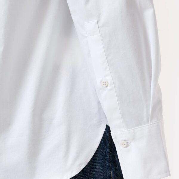 Asymmetric shirt poplin white - CLOSED - Image 5