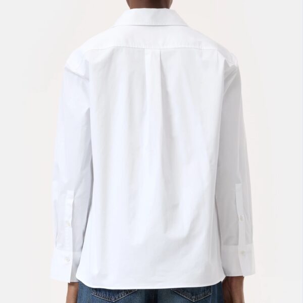 Asymmetric shirt poplin white - CLOSED - Image 3