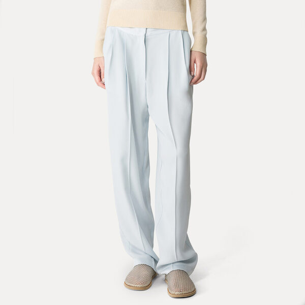 Crêpe wide pants icy blue - FORTE-FORTE