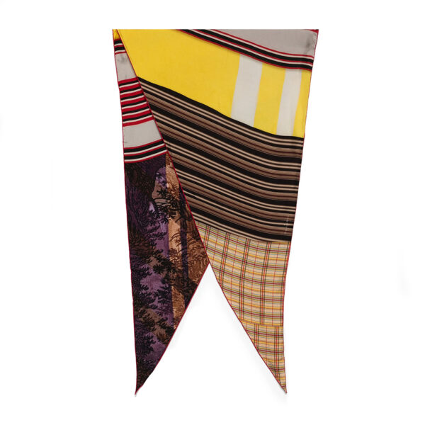 Scarf ALOEUW yellow striped 65x120cm - PIERRE-LOUIS MASCIA