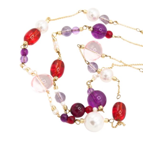 NONNA NECKLACE RED/PURPLE - SITA NEVADO - Image 2