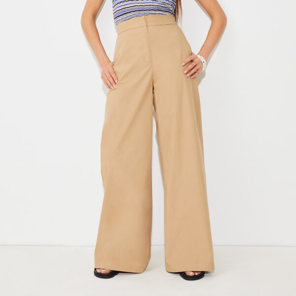 Trousers JACKY wide beige - SUNCOO