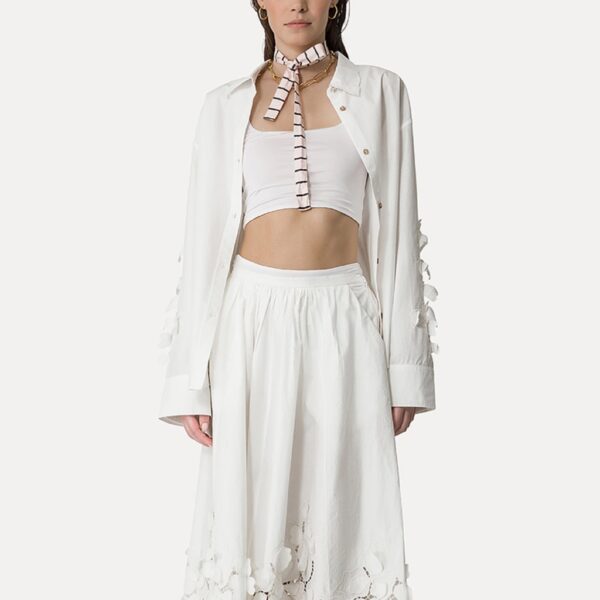 Embroidered shirt white - FORTE_FORTE - Image 5