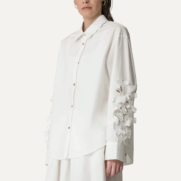 Embroidered shirt white - FORTE_FORTE - Image 2