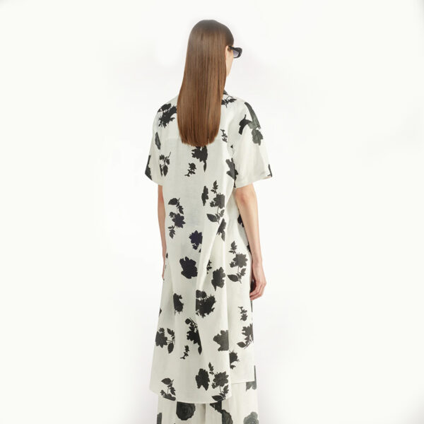 Rose print linen dress - LIVIANA CONTI - Image 3