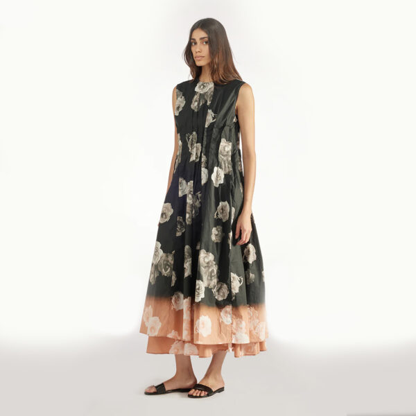 Rose print poplin dress - LIVIANA CONTI